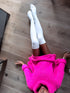 ELYNDI extended wool sweater - bright pink PRE-ORDER